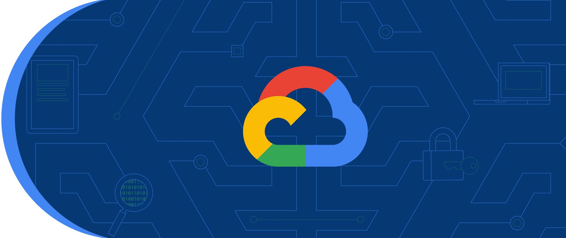 Google Cloud Icon With Blue Background